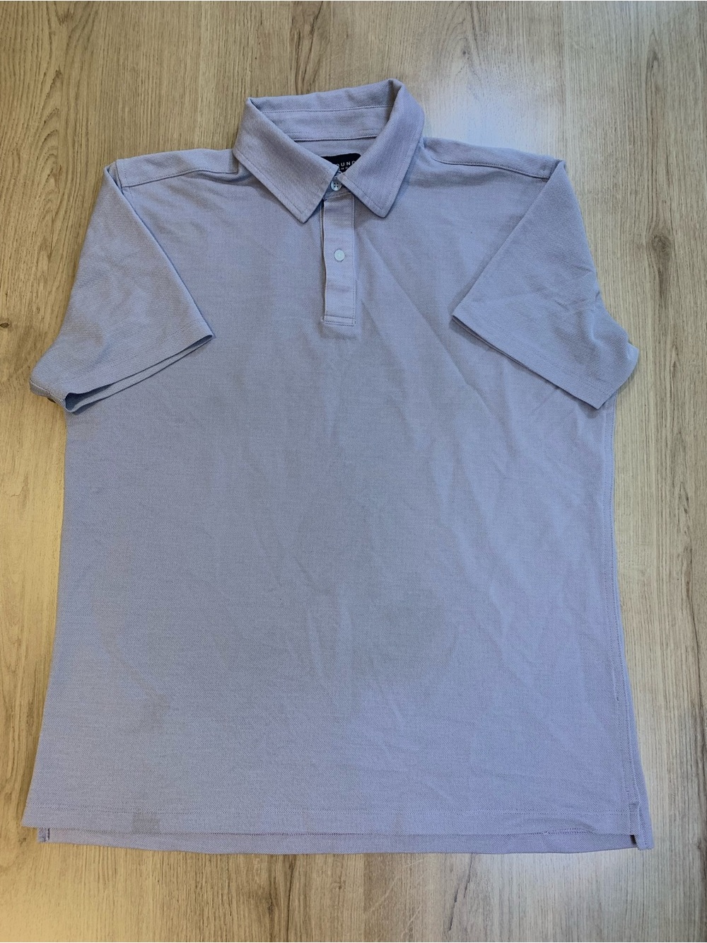Unbound Merino Men Medium Purple Lavender Polo Shirt Wool Blend Short Sleeve